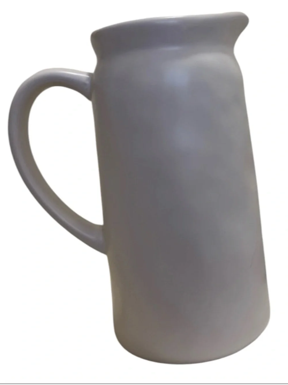 Rae Dunn White Ceramic AUTUMN Pitcher with Pink Floral Accents